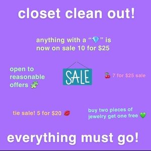 Closet clean out! Everything must go! 🧩💚💎🍒💋